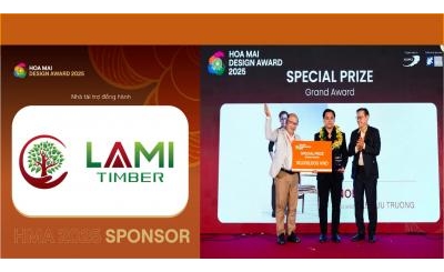 LAMI TIMBER – ĐỒNG HÀNH CÙNG HOA MAI DESIGN AWARD 2025 LAN TỎA GIÁ TRỊ BỀN VỮNG TRONG NGÀNH NỘI THẤT VIỆT